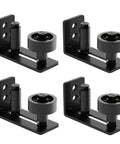 Sliding Barn Door Floor Guide Set, Wall Mounted Flush Bottom Grooved Guides With Rollers, Adjustable Floor Guide Roller Featuring Eight Setup Options, Quiet Operation With Felt Strips, 4 Pack