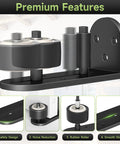 Sliding Barn Door Floor Guide With Quiet Bearing And Adjustable Rubber Rollers, rustproof aluminum alloy, close-up view