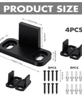 Sliding Barn Door Floor Guide Set, 4 Pcs Heavy Duty Adjustable Bottom Stopper and Swing Restrictor with Mounting Hardware dimensions