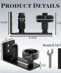 Sliding Barn Door Floor Guide Set dimensions, wall mounted flush bottom grooved guides with rollers, adjustable roller options