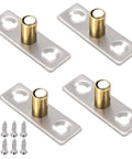 4 Pack Sliding Barn Door Floor Guides With Copper Stainless Steel Rollers And Base Includes 8 Screws Bottom Guide Locators
