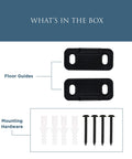 Interior Sliding Barn Door Hardware Double Floor Guide One And Three Quarters Inches Matte Black with mounting hardware