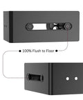 2 Pack Barn Door Floor Guide Wall Mount Stay Roller,8 Setup Options, Flush Bottom,Black Powder Coated,Felt Strip, Countersunk Holes