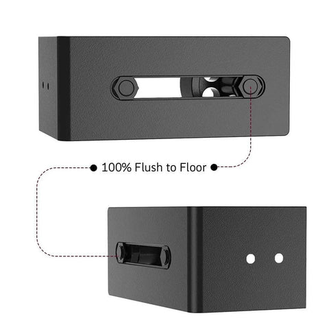 2 Pack Barn Door Floor Guide Wall Mount Stay Roller,8 Setup Options, Flush Bottom,Black Powder Coated,Felt Strip, Countersunk Holes