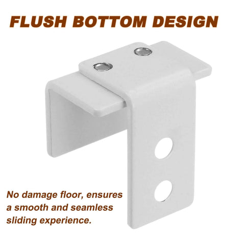 Sliding Barn Door Floor Guide Wall Mounted Adjustable 25mm To 37mm U Bracket With Flush Flat Bottom White Finish