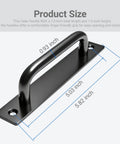 2PCS 5.8 Inches Barn Door Handle dimensions and design, Premium Aluminum Alloy Gate Handle, sturdy black sliding door pull
