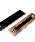 12 Inch Sliding Barn Door Handle Heavy Duty Pull and Flush Set with rustic two side design, antique copper finish