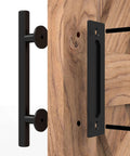 2 Pack Modern 9.5 Inch Sliding Barn Door Pull Handle With Flush Hardware Set Rustic Black Powder Coated Finish
