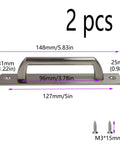 Sliding Barn Door Handle Set 5 Inch Center Hole Aluminum Alloy With Mounting Plate 6 Inch Door Pull Handle 2 Pieces Brushed Silver