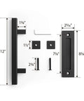 Two Piece 12 Inch Pull And Flush Barn Door Handle Set Large Rustic Two Side Design Black Square Handles For Gates Garages Sheds And Furniture Easy To Install With Included Hardware Durable Metal Construction