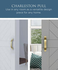 Interior Sliding Barn Door Hardware Charleston Pull 10 Inch Brushed Gold Pack Of 2 For Wood Interior Doors Rustic Style With Easy Installation