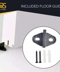 Gold Barn Door Hardware Kit With 84 Inch Track For 7 Foot Sliding Door Modern Brushed Brass Finish Includes All Mounting Hardware For One Door Adjustable Track From 39.35 Inches To 84 Inches with floor guide and screws