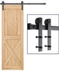 5ft Barn Door Hardware Kit with I shape hanger for 30 inch door, carbon steel sliding track, nylon rollers, easy installation