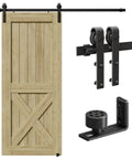 6FT 72 inch Sliding Barn Door Hardware Kit for single door, carbon steel black track system with smooth rollers and floor guide