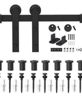 10 Foot Barn Door Hardware Kit For Single Sliding Door Heavy Duty Black Carbon Steel Track And J Shape Rail Includes All Necessary Hardware