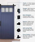 Interior Sliding Barn Door Kit Matte Black Two Piece Track System 72 Inch Rail Includes All Mounting Hardware To Hang One Door Supports Up To 220 Pounds For Openings Up To 36 Inches Fits Door Thickness 1 3 8 To 1 3 4 Inch installed view