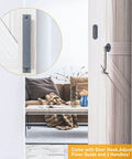 8 FT Sliding Barn Door Hardware Kit Heavy Duty-Smoothly and Quietly- Easy to Install, featuring door hook and handle in a living room