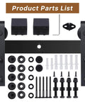6.6 Ft Sliding Barn Door Hardware Kit For 40 Inch Wide Door Panel With I Shape Hangers Black Finish parts including rail, rollers, spacers