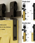 108 Inch Bi Folding Sliding Barn Door Hardware Kit with 9 Foot Heavy Duty Track and Nylon Roller Bearings installation details