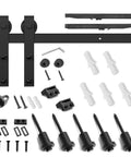 Components of 6.6 FT Sliding Barn Door Soft Close Hardware Kit - 5 ft-10 ft, Smoothly and Quietly-Single Door, J Shape design