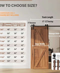 Diagram showing dimensions for 7.5 Ft Single Track Bypass Barn Door Hardware Kit For Double Doors, fits up to 50 inch doors.