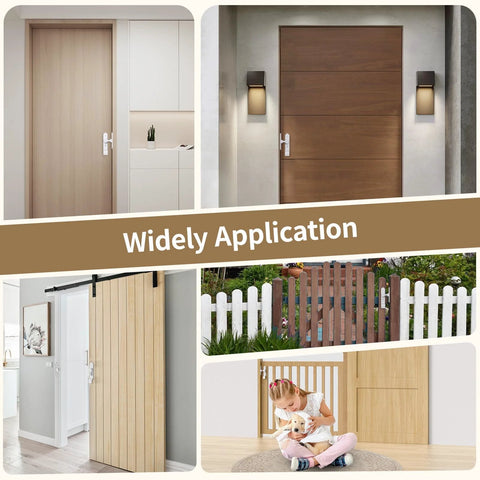 90 Degree Barn Door Lock And Latch Heavy Duty Flip Gate Latch With Handle on doors and gates in home settings.