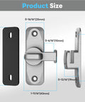 Dimensions of 90 And 180 Degree Barn Door Lock Set For Privacy And Security, Flip Latch For Sliding Gates And Doors, Zinc Alloy, Silver Finish