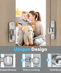 90 And 180 Degree Barn Door Lock Set For Privacy And Security, zinc alloy silver finish lock on door, showing design features.