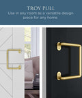 National Hardware N700-105 Interior Sliding Barn Door Troy Pull 8 Inch Brushed Gold Finish Pack Of 2 For Wood Interior Doors