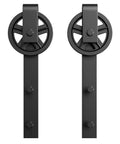 2 Pack Barn Door Roller Kit With Large Wheel Hangers Easy To Install For Thick Door Tracks Fits Door Thickness 1 3 8 To 1 3 4 Inches Black Finish Carbon Steel Body POM Wheel Supports Up To 260 Lb Weight Capacity view