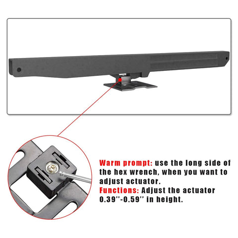 2PCS Barn Door Soft Close Mechanism Spring Buffer Damper with adjustment instructions and hex wrench detail for setup