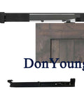 2PCS Barn Door Soft Close Mechanism Spring Buffer Damper with hole-free installation shown next to a wooden barn door section.