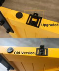 Comparison of 2PCS Barn Door Soft Close Mechanism Spring Buffer Damper Upgraded Hole-Free Version with old version on yellow door