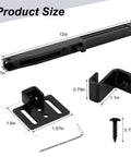 Dimensions and components of Four Pack Barn Door Soft Close Mechanisms With Spring Buffer Dampers for sliding doors up to 160 lbs.
