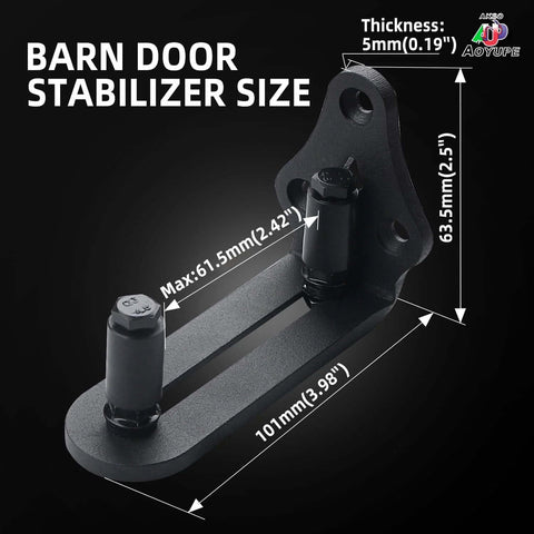 Barn Sliding Door Floor Fixed Rails With Adjustable Stay Roller And Double Wheel Clamping, Flush Flat Bottom Design.