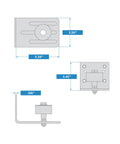 Technical diagram of Stay Roller Barn Door Hardware Galvanized N131-490 showing dimensions and components.