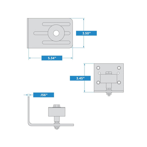 Technical diagram of Stay Roller Barn Door Hardware Galvanized N131-490 showing dimensions and components.