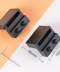 2 Pack 40x50mm Black Barn Door Stopper For Sliding Doors With Flat Track Roller Limiter Rail Durable Rubber And Aluminum Construction