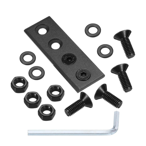 Barn Door Hardware Track Connector Splicing Plate Kit For Sliding Barn Doors Includes Rail Connector Nuts Screws Washers And Spanner Black Finish
