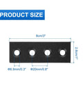 Barn Door Hardware Track Connector Splicing Plate Kit For Sliding Barn Doors shown with dimensions, black finish, four holes