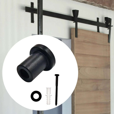 5 Pack 1.18 Inch Barn Door Wall Spacers With Lag Bolts And Wall Anchors For Flat Track Sliding Barn Door Hardware installed