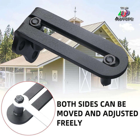 Barn Sliding Door Floor Fixed Rails With Adjustable Stay Roller And Double Wheel Clamping, Flush Flat Bottom Design, Alloy Steel