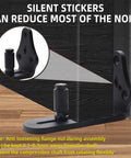 Barn Sliding Door Floor Fixed Rails With Adjustable Stay Roller And Double Wheel Clamping, Flush Flat Bottom Design