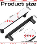 Baseball Themed 6 Pack Drawer Pulls 3.75 Inch Metal Cabinet Knobs white and black with red stitches, image with size dimensions shown