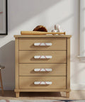Baseball Themed 6 Pack Drawer Pulls 3.75 Inch Metal Cabinet Knobs on wooden dresser in a sports-themed room.