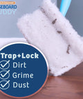 Lightweight Baseboard Cleaning Tool For Cleaning Baseboards Moldings And Walls with reusable pad trapping dirt and grime
