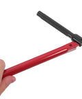 Do It All Basin Wrench And Socket Spanner Set 8 To 13 Millimeter Plumbing Tool Kit, handheld view of wrench with red handle