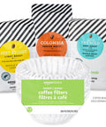 Premium white basket filters fit most 8-12 cup coffee makers for clear filtration, easy disposal, and healthier brewing