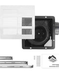 Ultra Quiet 200 CFM Bathroom Exhaust Fan With 2.0 Sones, 6 Inch Duct Collar, Stainless Steel Construction