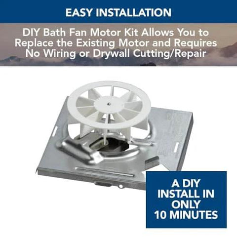 Genuine Bath Fan Replacement Motor And Cover Kit For 50 CFM Four Point Zero Sones Diy Friendly Easy Install Quiet Operation